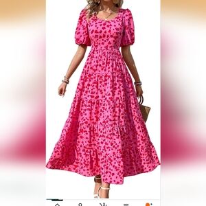 Pink Floral Maxi Dress Size Small